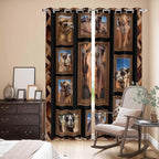 2 Panel Kitchen Cafe Curtains, Desert Camels Sunlight Filtering Nature Air Through, Home Decor Window Covering Tier Curtains for Living Room 104W x 96L inch Brown Wildlife Farmhouse Animals Rustic