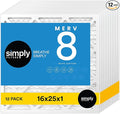 Simply 16x25x1 Air Filter, Merv 8, MPR 600, 12 Pack, Furnace Air Filter for HVAC (Actual Size: 15.75"x24.75"x0.75") DUST, Pet, & Allergy Control