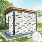 Turquoise Airplane Waterproof Outdoor Curtains for Patio,Windproof Weatherproof Curtains with Weighted Hem,Modern Art Cartoon Aircraft Clouds Light Filtering Privacy Porch Drapes 54"x 108" 2 Panels