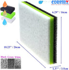 CORISRX 3IN1 Aquarium Filter Sponge Foam Pads - Filter Media for 20 Gallon Betta Fish Tank Supplies, Brine Shrimp Coarse Sponge Bio Filter Sheet - Filter Sponge Accessories (3IN1 Filter Sponge)