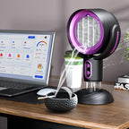 Smoke Fan for Indoor Smoking, High Fan Air Purifier and Odor Eliminator, Range Hood for Cooking, Portable Table Smoke Air Puriferfan Adjustable Angle (Purple,rechargeable)
