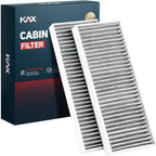 KAX Cabin Air Filter with Activated Carbon, CF10553 Replacement for Frontier 2015-2019, Pathfinder 2005-2012, Xterra 2005-2015, Pack of 2
