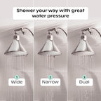 Canopy Filtered Shower Head - High Pressure Shower Head Filter for Hard Water - Shower Filter To Remove Impurities for Healthier Scalp, Skin & Hair - Support Hair Growth & Minimize Breakage - Chrome