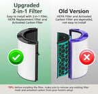 2 Pack 360° Combi 2 in 1 HEPA + Carbon Filter for Dyson TP04 HP04 TP07 TP06 HP06 TP4A TP7A PH02 PH01 PH03 PH04 PH3A HP09 TP09 HP07 HP10 TP10 HP4A HP7A DP04 Air Purifi-er, HEPA Carbon Filter #965432-01