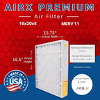 AIRX FILTERS WICKED CLEAN AIR. 16x20x5 Air Filter MERV 11 Compatible with Lennox X0582 Air Filter 2 Pack