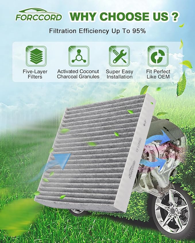 Cabin Air Filter and Engine Air Filter Fits for Toyota 4RUNNER 4.0L(2009-2003), FJ CRUISER 4.0L(2009-2007) Activated Carbon Cabin Filter Replacement CF9846A CA9683