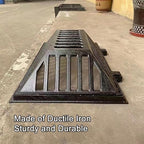 Manhole Cover and Frame Ductile Iron, Heavy Duty Drain Grate, One-Piece Design, Reinforced Drainage Covers for Yard, Garden, Construction Sites(50 * 30 * 12 cm/20 * 12 * 5 in)