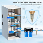 iSpring WSP-100SL Reusable Whole House Spin Down Sediment Water Filter, Siliphos Helps Prevent Scale and Corrosion, 1" MNPT + 3/4" FNPT, 100 Micron
