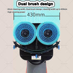 Commercial Floor Scrubber Machine Lightweight Electric Floor Cleaner with 17" Cleaning Width, Rotary Double Brushes, 360° Rotating Head, Efficiently Scrubs The Floor and Leaves it Dry Red