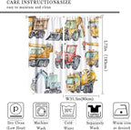 Kids Excavator Curtains, Retro Truck Tractor Machinery Construction Vehicle Crane Digger Mixer Rod Pocket Decorative Windows Curtain for Teens Girls Boys Room 63x72in (30% Blackout)