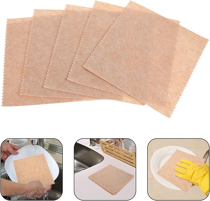 VALICLUD 10pcs Loofah Dish Cloths 25x25cm Highly Absorbent Kitchen Washing Towels Plant Reusable Scrubbers for Dry and Wet Use Cleaning Utensils and Surfaces