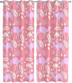 2 Panel Kitchen Cafe Curtains, Desert Camel Sunlight Filtering Nature Air Through, Window Decor Tier Curtains for Living Room 104W x 96L inch Vintage Sand Camel Leaves Flower Pattern Pink