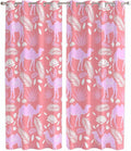 2 Panel Kitchen Cafe Curtains, Desert Camel Sunlight Filtering Nature Air Through, Home Decor Window Covering Tier Curtains for Living Room 80W x 84L inch Vintage Sand Camel Leaves Flower Pattern Pink
