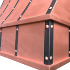 CT Copper Tailor Sloped Copper Vent Hood Island Mount,48'' W,36''H, 1150 CFM Exhaust Fan,Stainless Steel Vent,LED Light,Dishwasher-Safe Baffle Filters,VH8TR1
