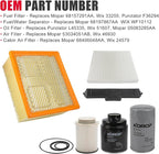 6.7L Cummins Fuel Filter Oil Filter Air Filter and Cabin Air Filter Kit Compatible with 2013-2018 Dodge RAM 2500 3500 4500 5500 Diesel Replaces 68197867AA 68157291AA 5083285AA 53034051AB 68406048AA