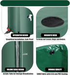 THUNDERBAY 100 Gallon Collapsible Rain Barrel, Portable Rain Barrels to Collect Rainwater from Gutter, Rainwater Collection System, Water Storage Tank Catcher Container with Filter Spigot