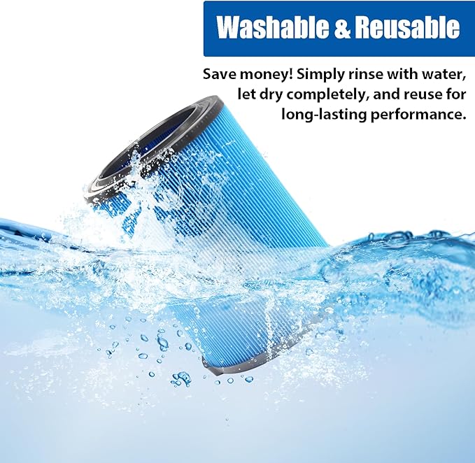 1 Pack VF5000 Replacement Filter for Rigid Shop Vac, H11 Washable & Reusable 3-Layer Filter with QwikLock, Fits 5-20 Gallon Wet/Dry Vacuums (WD0671, RV2400, WD1450, WD1851, etc.)