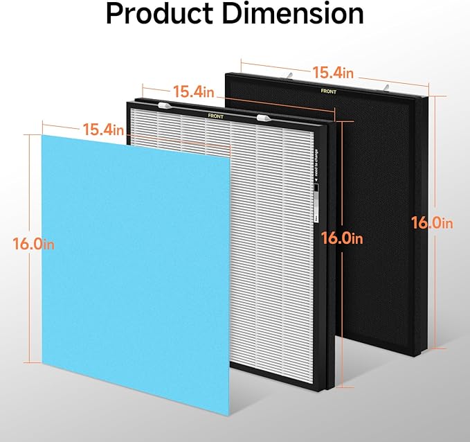 2-Set RFM80 Replacement Filter Compatible with Max Purifier (Model OVHM80), 2×Filter, 2×Activated Carbon Filter and 4×Pre-Filters