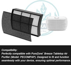 PECOMFIL Replacement Filter Compatible with PureZone Breeze Tabletop Air Purifier PECOMPAP, 1-Pack True HEPA Filters + 2 Activated Carbon Pre-Filters, 2-in-1 High Efficiency Filtration System