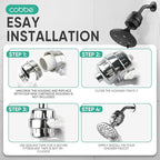 Cobbe HD HEAVY DUTY High Output Shower Filter 2 Pack – 99% REMOVAL Shower Head Filter for Hard Water, Heavy Metals, Chlorine and Harmful Substance, Improve your skin and hair - Black