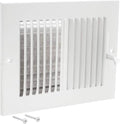EZ-FLO 8 x 6 Inch (Duct Opening) Air Vent Cover for Wall or Ceiling, Two-Way Ventilation Register, Solid Steel HVAC Register Cover, White, 61661