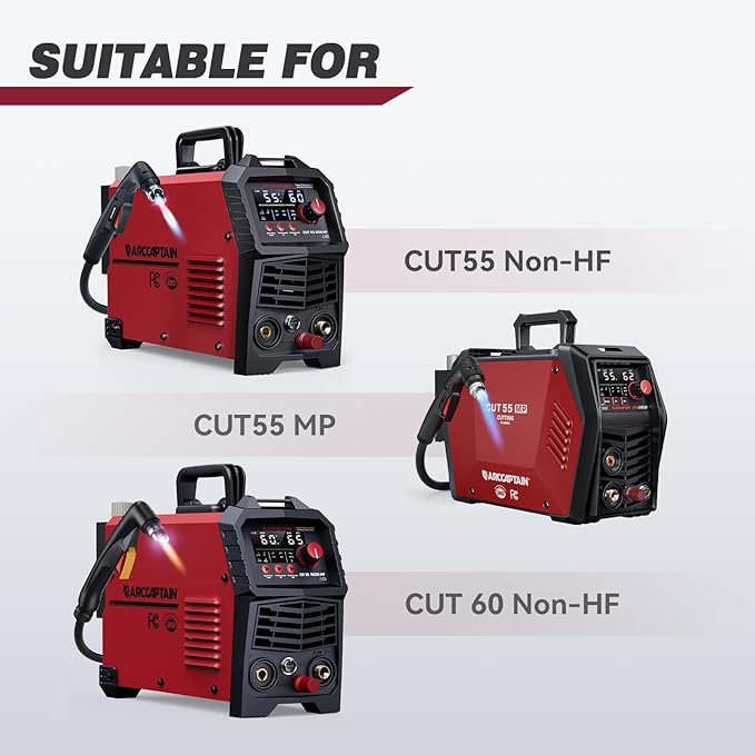 ARCCAPTAIN 23Pcs IPT60 Plasma Cutter Torch Consumables, .030" Plasma Cutter Accessories for ARCCAPTAIN CUT55 NON-HF, CUT55 MP and CUT60 Non-HF, Work with 20-30A Current