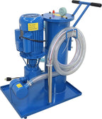 220V Filtering Machine Portable Hydraulic Oil Filter Cart Single Cylinder Mobile Oil Filtration Purification System 3um Fine Size with 78.74in/2m PVC Hose