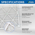 Glasfloss ZL 20x23x1 MERV 10 (FPR 5-6) AC Furnace Air Filters. (Box of 6). Actual Size: 19-1/2 x 22-1/2 x 7/8