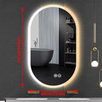 Irregular Bathroom Mirror with 3 Colour LED Light, Wall Mounted Makeup Mirror with Touch Switch and Demister Pad, Energy-Saving LED Smart Mirrors, Dimmable(A,23.6 * 47.2in/60 * 120cm)