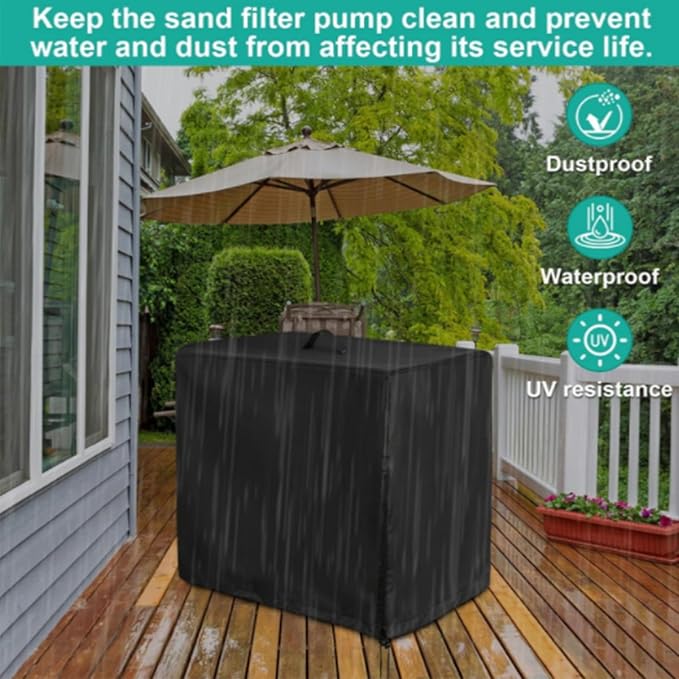 Sand Filter Cover - Easy Install Waterproof Housing, Heavy Duty Pool Strainer Shield, Outdoor Equipment Protector, Weather Resistant Enclosure | Secure Filtration Safety for Debris Removal Pet Safety