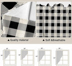 Swag Curtain Valances for Kitchen Windows,Farm Wooden House Black Buffalo Plaid Short Rod Pocket Window Valance,Western Star Swag Topper for Bedroom Living Room,2 Panels 36x36in