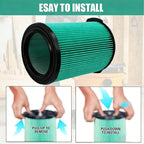 VF6000 5-Layer Replacement Filter for Rigid 5-20 Gallon Wet Dry Vacuums WD5500 WD0671 WD6425 WD7000 WD1280 WD1851 WD1680 WD1956 RV2400A 1400RV RV2600B,Fit for Husky 6-9 Gallon Vacs 1 Pack
