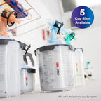 3M PPS 2.0 Spray Gun Cup, Lids and Liners Kit, 26114, Mini, 6 Ounces, 200-Micron Filter, Use for Cars, Furniture, House and More, 1 Paint Cup, 50 Disposable Lids and Liners, 32 Sealing Plugs, White