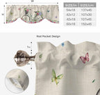 Farmhouse Spring Tie Up Valance Curtains for Windows, Kitchen Curtains Window Shades, Retro Bicycles Flowers Vines Butterfly Light Filtering Roman Curtain Valances for Bedroom/Bathroom/Cafe 60"x18"