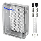 Outdoor Electrical Junction Box | IP67 Waterproof | Resistant ABS Material with Clear UV Coating Cover | Weatherproof Box for Outdoor, Garden, Deck, Patio