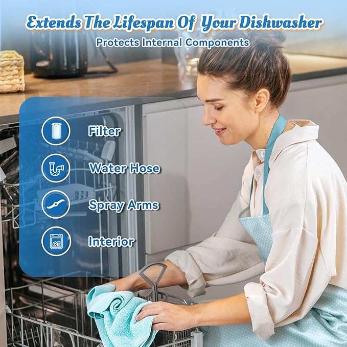 Dishwasher Cleaner Tablets Deodorizer Pods-24 Pack Deep Cleaning Dish Washer Descaler Freshener-Grime Limescale Heavy Duty Grease Odor Smell Remover-for All Dishwashers Lemon Foaming 1 Year Supply