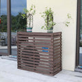 Wood Air Conditioner Fence Screen - Hide Outdoor Unit Stylishly with Tall Weatherproof Shutters Central Air Conditioner Covers (Brown L85Xw35Xh80Cm)