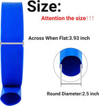 2.5" x 100 FT Pool Backwash Hose, Blue Heavy Duty Reinforced PVC Lay Flat Water Discharge Hose for Swimming Pool Filter Pump,with 2 Clamp