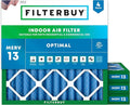 Filterbuy 18x18x2 Air Filter MERV 13 Optimal Smoke & Allergy Defense (4-Pack), Electrostatic Pleated HVAC AC Furnace Filters Replacement, Made in USA (Actual Size: 17.75 x 17.75 x 1.75)