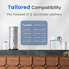 Purewell PFAS-Free 6-Stage Gravity Water Filter System with PC Water Level Window, Certified to Reduce Lead, Total PFAS (Forever Chemicals), Mercury, and Chlorine, SF-2.25G