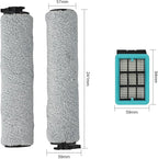 Replacement Vacuum Brush Roller Filter Set Compatible with for Bissell for CrossWave 3831 HF2 3845 3847 3848 Floor Scrubber Multi-Surface Wet Dry Vacuum Cleaner Parts Accessories with Cleaning Tool