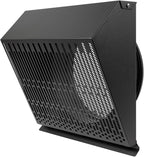 Vent Systems 10" Inch Exhaust Vent Cover with Rubber Gasket - Graphite Black Galvanized Steel - Robust and Weatherproof Outdoor Air Exhaust Box - Duct or Surface Mounting - Rain, Snow Protection