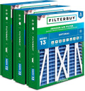 Filterbuy 21x23.5x5 Air Filter MERV 13 Optimal Smoke & Allergy Defense (3-Pack), Pleated HVAC AC Furnace Filters for Trane Perfect Fit & American Standard (Actual Size: 20.00 x 23.09 x 4.97)