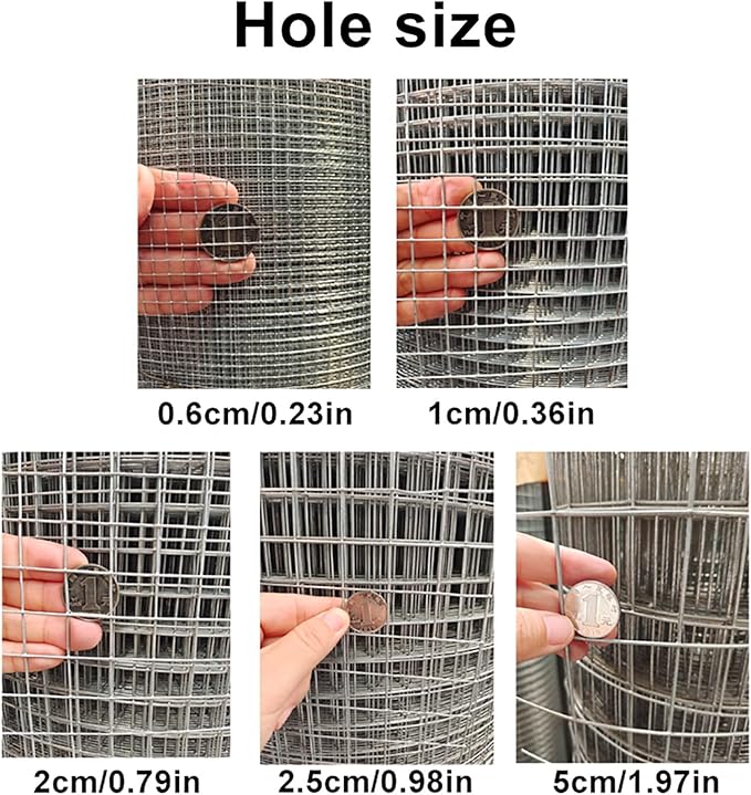 Garden Chicken Wire Animals Enclosure 304 Stainless Steel Woven Wire Mesh Welded Mesh Galvanised Steel Wire Hard and Heat Resisting Wire Mesh Used for Many Projects (Size : L:1.2m-H:1m-1cm)