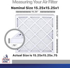 Filter King 15.25x15.25x1 Air Filter | 4-PACK | Carbon MERV 8 HVAC Pleated A/C Furnace Filters | MADE IN USA | Actual Size: 15.25 x 15.25 x .75"