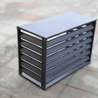 Outdoor Air Conditioner Cover Aluminum Decorative Fence Privacy Screen Protective Grilles for Heat Pumps Trash Can Enclosure Flower Stand Perfect for Concealing (Gray 110x60x80cm)