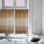Vintage Brown Gradient Wood Grain Window Valance Curtains, Farmhouse Wood Barn Light Filtering Kitchen Valance with 3-inch Rod Pocket for Living Room Bathroom Bedroom,2 Panel,42x54In