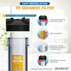 Max Water 1 Micron 20 x 4.5 Sediment Filter - Whole House BB Water Filtration System Replacement Cartridge Compatible with DGD-5005-20, FP25B, SDC-45-2005 (1 Pack)
