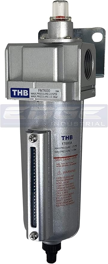 Heavy Duty Industrial Grade COALESCING Filter with 0.01u Micron Element, Metal Bowl, REMOVES 99.98% Moisture, Vapor and Oil from Compressed AIR Lines, AUTO Drain (3/4" NPT, 5oz)