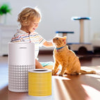 AIRROMI A2001 HEPA Air Purifier Replacement: Original 3-in-1 Filter, Removes 99.97% of 0.3 Micron Particles, Yellow Activated Carbon Filter - Pets & Allergen Specific 1 Pack